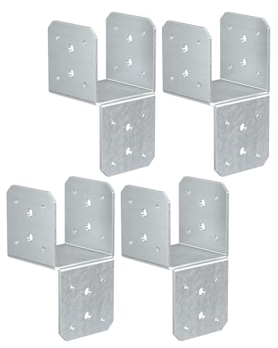 4x4 Hanger Bracket, T Post Caps Brackets for Wood, Galvanized-4PCS - color: Galvanized-4PCS