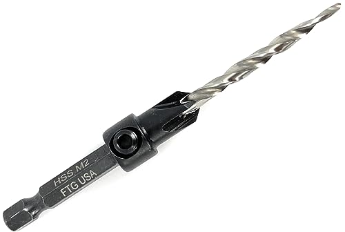 FTG USA #8 (11/64") Countersink Drill Bit for Wood with Tapered Drill Bit - size: #8, style: w/o Depth Stop