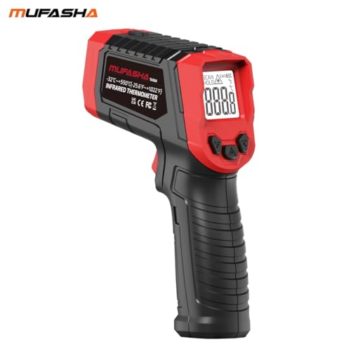 MUFASHA Non-Contact Infrared Thermometer Gun, -25.6℉ to 1022℉ - color: red