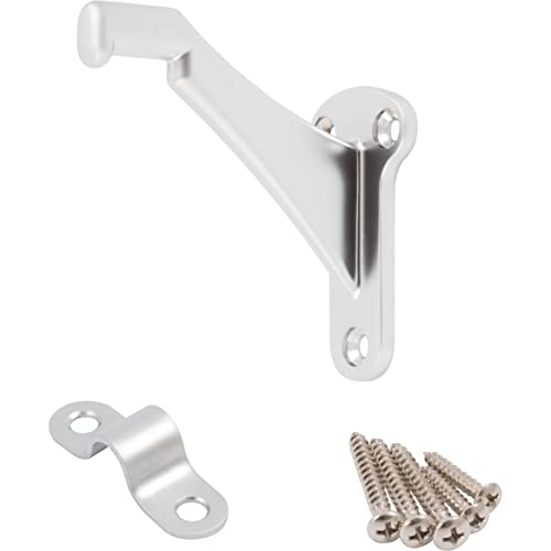 Stone Harbor Hardware Heavy-Duty Handrail Bracket, Satin Chrome - color: Satin Chrome