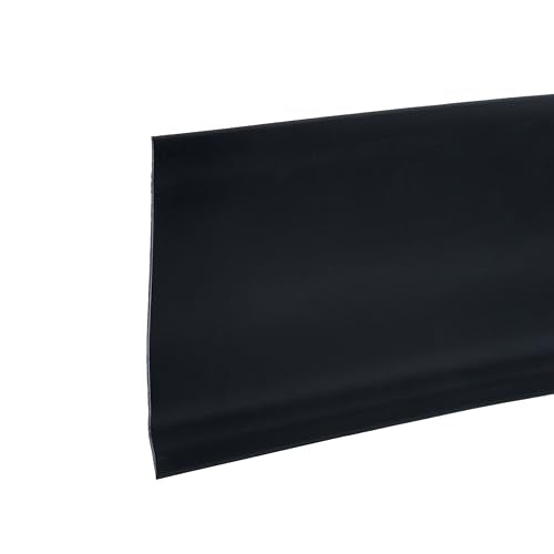 MD Building Vinyl Wall Base Molding, Black, 4in x 48in Self-Stick - size: 48"W x 48"L