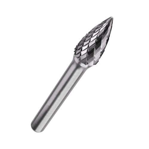 LU&MN SG-1 Tungsten Carbide Double-Cut Rotary Burr, 1/4" Shank, 1 Pc - size: SG-1