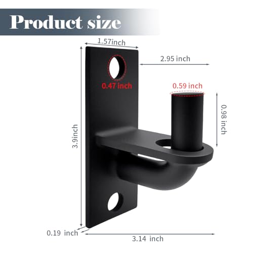 Heavy Duty Wall Mount Gate Hinge - Adjustable Fence Gate Hinges with 5/8 Hinge Pin for Chain Link Gates, Rust-Resistant Steel Design (Black, 2 Pack) - color: Black, size: 2 Pack