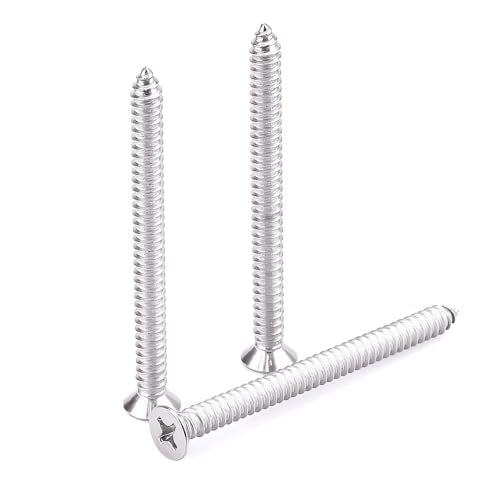 #12 x 2-3/4" Flat Head Sheet Metal Screws, 304 Stainless Steel (18-8), Phillips Drive, Self Tapping, Corrosion Resistant Screws for Wood, Sheet Metal and More, 25 Pack - size: #12 x 2-3/4"