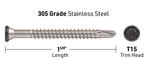 DeckWise #7x1-5/8 Metal Joist SS Deck Screws, Black, 100 Sq Ft (350ct)