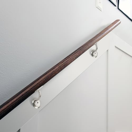 khtumeware 6 Pack Brushed Satin Nickel Hand Rail Bracket Heavy Duty Hardware for Stairways, Home or Office Stair Support Handrail Brackets - style: Brushed Satin Nickel