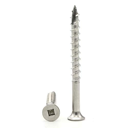 #8 Deck Screws 305 Stainless Steel Square Drive Type 17 Wood Cutting Point #8 x 3 inch Qty 250 - size: #8 x 3 inch