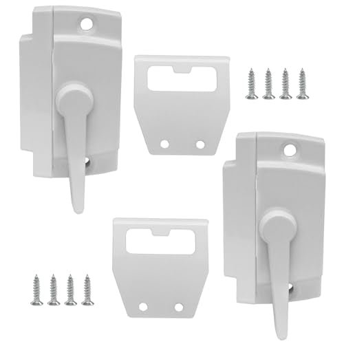 2 Pack Window Sash Lock, Cam Action, 2" Hole Center, Right White - color: Right/ White, size: 2 Pack