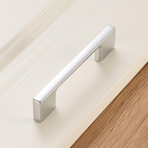 KOOFIZO 10 Pack 3 in Polished Chrome Cabinet Pulls, Drawer Handles P01 - color: Polished Chrome, size: 3" CC - 10Pcs