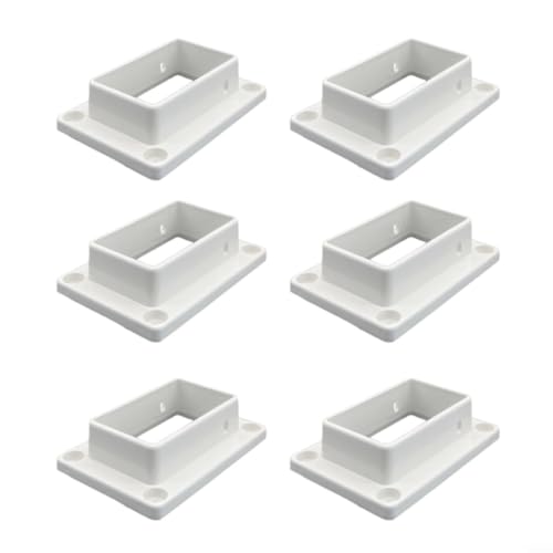 Vinyl Fence Rail Brackets 6-Pack, UV-Resistant Set Vinyl Fence