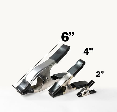 Wellmax 16 Pcs Spring Clamp Assortment, 2 4 6 in, Heavy Duty Black - style: Metal-Nickel