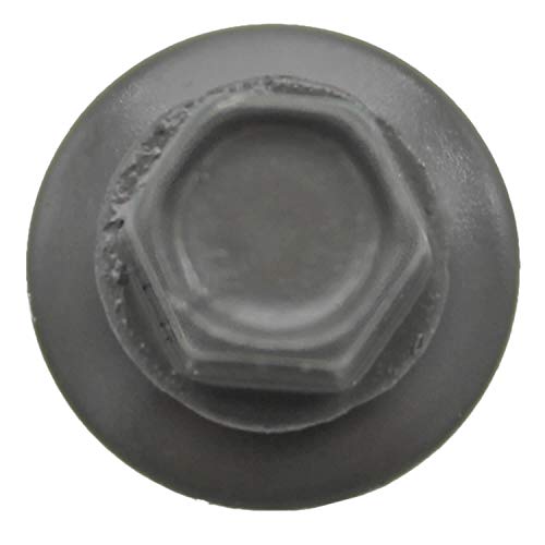 14 x 1 Charcoal Metal Roofing Screws - Hex Washer Head- Self-Starting/Tapping - EPDM Washer. 1 x 250 Count Bag - 250 Screws - color: CHARCOAL, size: 1"