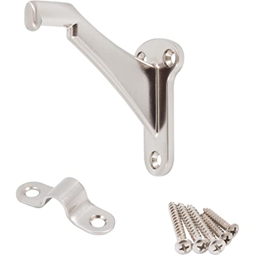 Stone Harbor Hardware Heavy-Duty Handrail Bracket, Satin Nickel - color: Satin Nickel