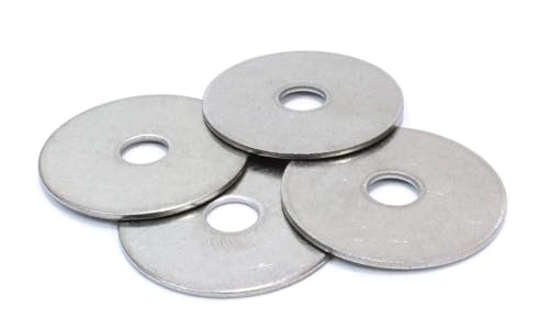 Pack of 100 Stainless Steel Fender Washers - 1/4 x 1-1/4-Inch Bolt Dropper Flat Washers for Screws and Bolts - Corrosion Resistant for Wood, Metal, and Wet Environments - size: 1/4" x 1-1/4" OD (100 pcs)