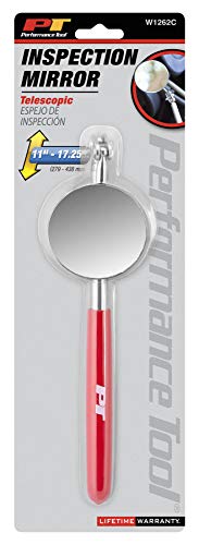 Performance Tool W1262C 2 in. Telescoping Swivel Inspection Mirror - size: 2.6"L x 9.1"W