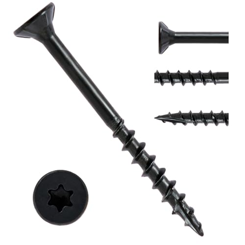 LIONMAX Deck Screws 2 Inch, Exterior Wood Screws #8 x 2, 100 PCS, Black - color: Black, size: #8 x 2"