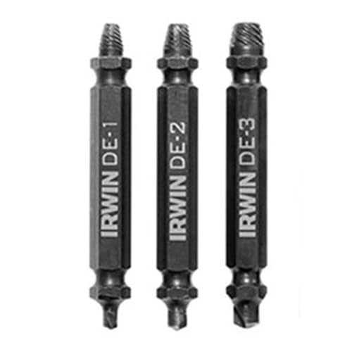 IRWIN 1876224 Impact Performance Series Grip Double-Ended Screw Extractor Insert Bits, 3-Piece - size: 3-Piece Set