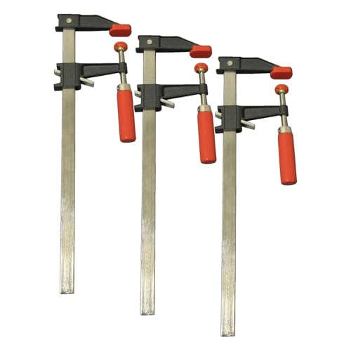 Bessey Clutch Style Bar Clamps - 30 In 600 lb - GSCC2.530 - Woodworking Clamps with Ergonomic Handle, Non-Marring Pads, Durable Cast-Iron Jaws & Serrated Rail for Carpentry & Cabinetry (Pack of 3) - size: 30 in. (600 lb, Pack of 3), style: Modern