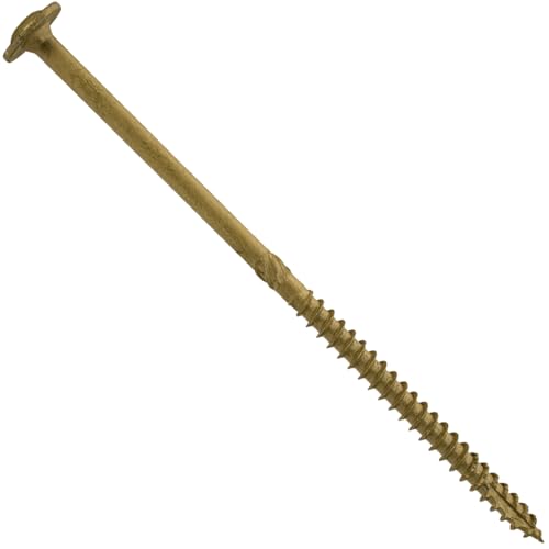 Jake Sales #15 x 6 Construction Lag Screw - Torx/Star Drive Heavy Duty Structural Lag Screw - ACQ Compatible - Modified Truss Washer Head. 1 x Full Box - 500 Screws - color: BRONZE, size: 15x6"
