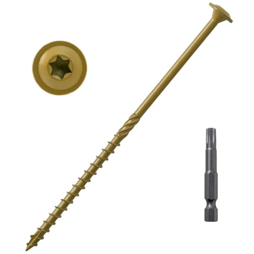 LIONMAX Lag Screws 6 Inch, Structural Wood Screws #14 x 6, 50-PCS, Bronze - color: Bronze, size: #14 x 6"