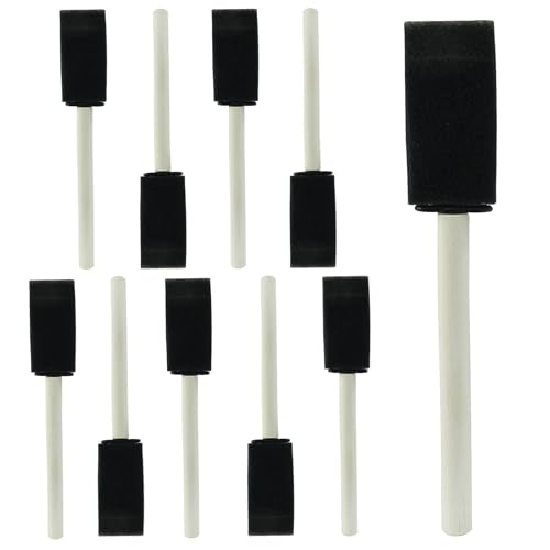 10 Pcs 1 Inch Foam Paint Brushes, Black