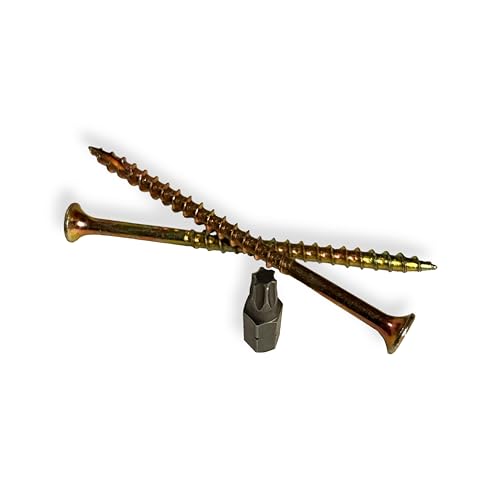#9 x 3 Wood Construction Screws – Zinc Yellow Coated, Self-Drilling Point, Bugle Head, Torx Drive – Heavy-Duty Framing & Carpentry Screws – 250 Count - size: #9 x 3" (250 pcs)
