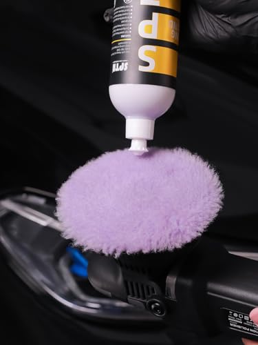 SPTA 2Pcs 6Inch (150mm) Wool Cutting Pad Set, Purple Wool Buffing and Polishing Pad for Heavy Cut, Car Polisher - color: 2Pcs 6Inch Purple Coarse Wool, size: 6 Inch (150mm)