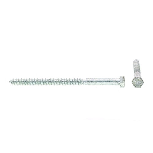 Prime-Line 9056598 Hex Lag Screws, 3/8 in. X 6 in., A307 Grade A Hot Dip Galvanized Steel (15 Pack)
