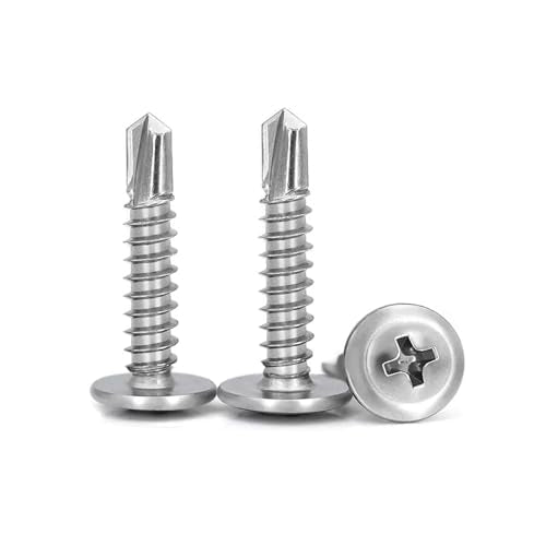 #8 x 1 Self Tapping Screws for Metal, 410 Stainless Truss Head 100pcs - color: 410 Stainless Steel Sliver, size: #8x1"-100pcs