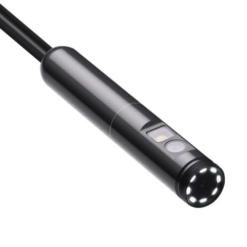 VEVOR Endoscope Camera with Light, Dual Lens Borescope for Android & iOS, 1920P HD Inspection Camera, 8 + 1 LED Lights, 2X Zoom, 10FT Snake Cable, IP67 Waterproof - size: 10FT