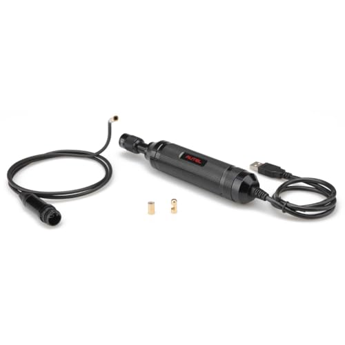 Autel MaxiVideo MV105S Automotive Borescope, 5.5mm Ultra-Thin Probe HD Inspection Camera, 90° View USB Endoscope Snake Camera w/LED Light & 3.3ft Semi-Rigid Cable, Compatible with Autel Scanners & PC - color: Black & Red