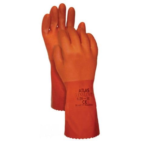 12 Pack Atlas Glove 620 Atlas Vinylove 12" Double Dipped Gloves - Medium