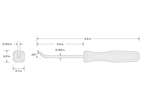 TEKTON 5/32 Inch x 6-1/2 Inch 50-Degree Mini Pry Bar | LRD82101 | Made in USA - size: 5/32 Inch 50-Degree