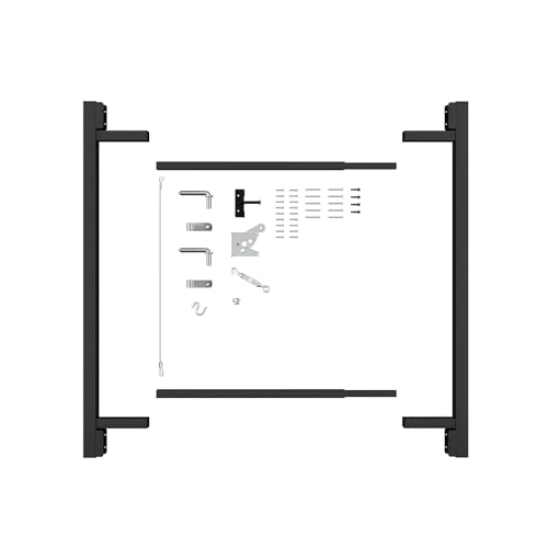 BarnSmith Adjustable Anti Sag Gate Kit for Wooden Fences 36in-72in Width x 4'-5' Height - Heavy Duty Gate Frame Hardware Kit, Black Finish (Wooden Posts Not Included)