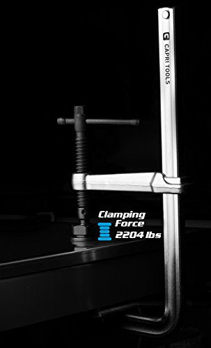 Capri Tools 8-Inch Heavy Duty All Steel Bar Clamp, 4-3/4-Inch Throat Depth, 2,204 lb Clamping Force - size: 8-Inch