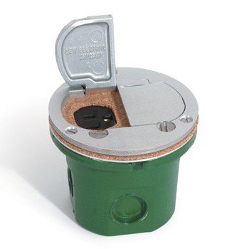 Flush Mounted Round Floor Box (Dual Flip Lid | Power, Aluminum) - color: Aluminum, size: Dual Flip Lid | Power
