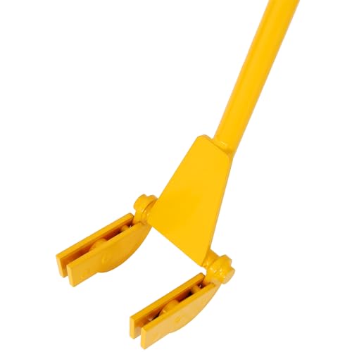 Pallet Buster Tool with 43in Long Handle, Heavy Duty Pallet Breaker & Deck Board Removal Tool, Articulating Pry Bar for Disassembling Pallets, Removing Deck Boards, Wood Reclamation Yellow