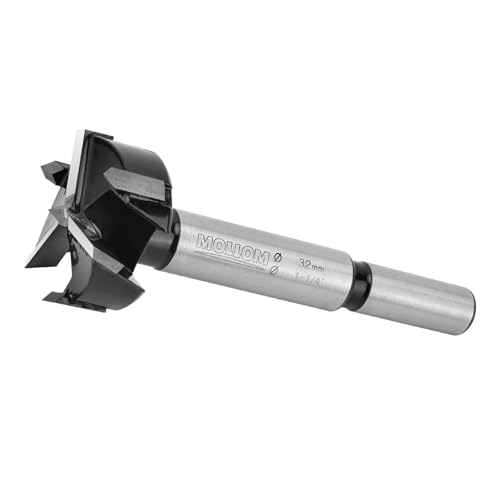 Mollom 32mm (1-1/4") Triple Flute Carbide Forstner Drill Bit - size: 32mm | 1-1/4"