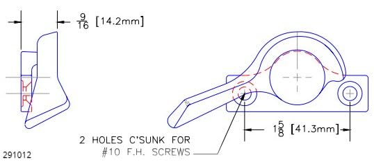 WRS 1-5/8" Right Hand Sweep Lock, Dark Bronze, for Double Hung Windows - color: 1-5/8" - Dark Bronze
