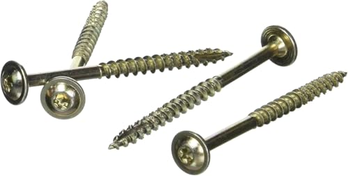 #9 x 2-1/2" Saberdrive Cabinet Screws 1 LB, Approx. 91 Pieces, Durable Wood Screws, Serrated Thread for Secure Fastening, Avoid Cam Out - color: Bronze, size: 1 Lb Tub|#9 x 2-1/2"