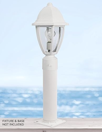 KASTLITE 12" White Aluminum Stub Post for 3" Pier Mount Adapter Fitting - color: White, size: 12" Tall
