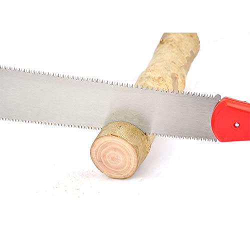 Double Edged Hand Saw, 32cm/12.5” Japanese Ryoba Pull Saw Flexible Flush Cut Saw for Fine and Coarse Cutting Woodworking (Red)