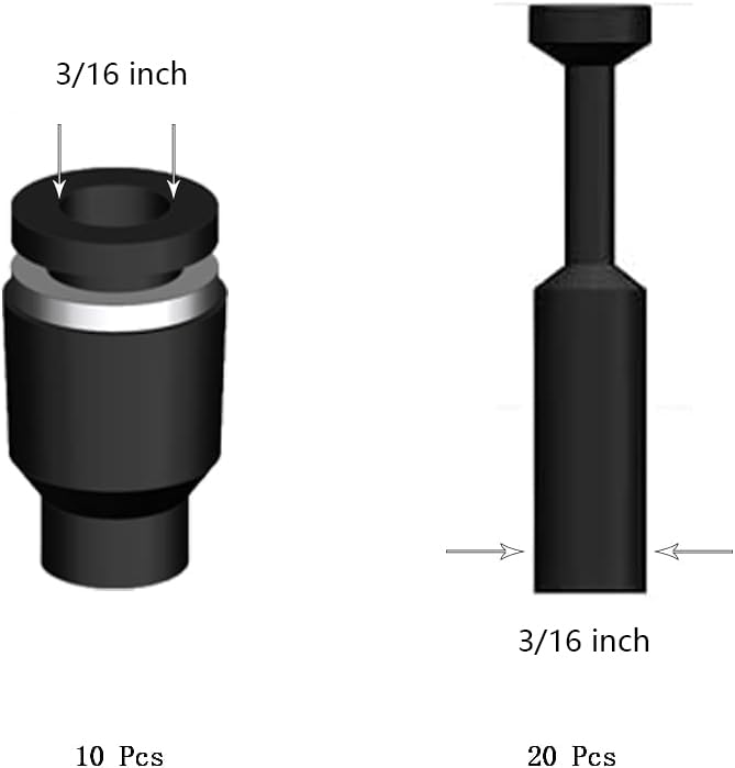 30 pcs 3/16 inch Pneumatic Cap Style Plug Fitting,Push-to-Connect Fitting Plug For 3/16 pneumatic tube and pneumatic fittings - style: 3/16 inch Pneumatic plug cap(30pcs)