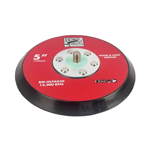 Benchmark Abrasives 5" Dual Action Random Orbital Sander Backing Pad for Hook and Loop Discs Used for Sanding Finishing Polishing Buffing Compatible with all DA Sanders - size: 5"