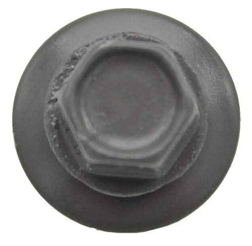 10 x 1-1/2" Charcoal Metal Roofing Screws - Hex Washer Head- Self-Starting/Tapping - EPDM Washer. 1 x 250 Count Bag - 250 Screws - color: CHARCOAL, size: 1-1/2"
