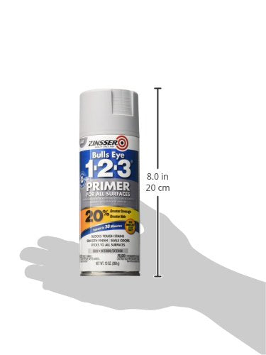 Zinsser 290971 Bulls Eye 1-2-3 All Surface Spray Primer, 13 oz, Gray - color: Gray, size: 13 oz. Spray (Pack of 1)