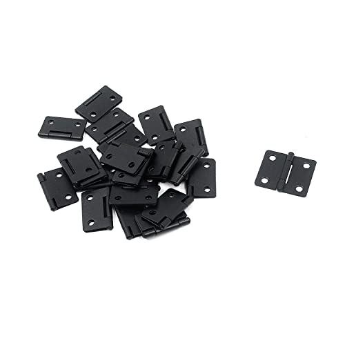 Antrader 24Pcs 1.33" x 1.5" Black Folding Butt Hinges with Mounting Screws - color: Black, size: 1.33" x 1.5", 24pcs