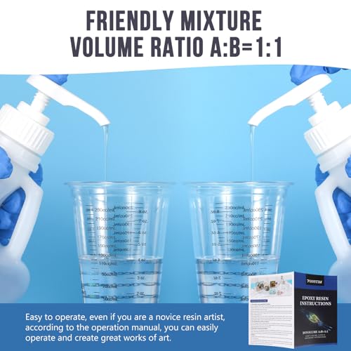 Epoxy Resin 1 Gallon - Crystal Clear Epoxy Resin Kit - Self-Leveling, High-Glossy, No Yellowing, No Bubbles Casting Resin Perfect for Crafts, Table Tops, DIY 1:1 Ratio - color: clear