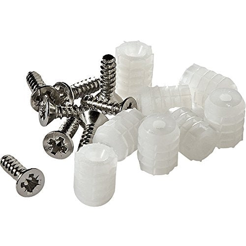 Door Hinge Repair Kit - Door Mount Cabinet Hinge Screw Hole Repair Parts - Easy-to-Use Unfinished Dowel Kit w/Screws & Plastic Dowels - Secure Cabinet Door Hardware to Replace Missing Screws & More
