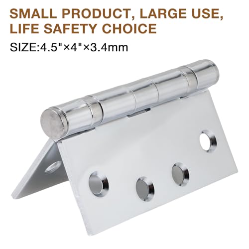 TDCHINGES Commercial Heavy Duty Door Hinges Polished Chrome 4" x 4.5" NPR - color: Polished Chrome, size: 1 Pack-BB